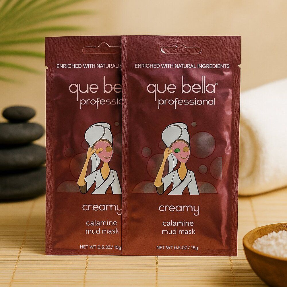 2-pc Que Bella Soothing Creamy Calamine Mud Mask Redness Relief All Skin Types
